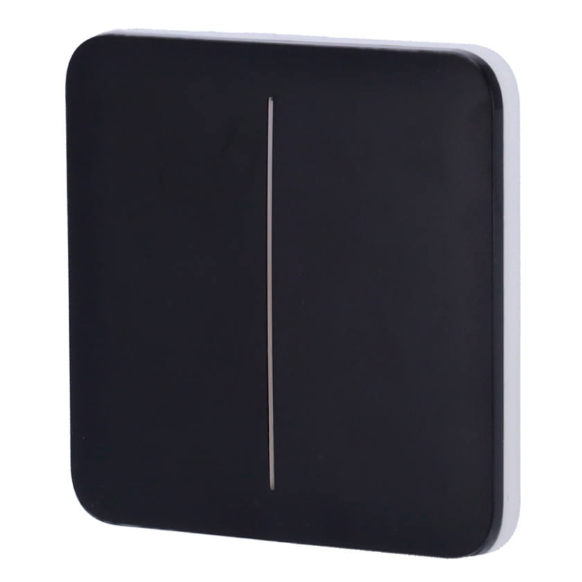 Panel táctil para interruptor de luz doble - Compatibilidad con AJ-LIGHTCORE-2G - Retroiluminación LED - Panel táctil sin contacto - Color negro - Ajax - LightSwitch SoloButton