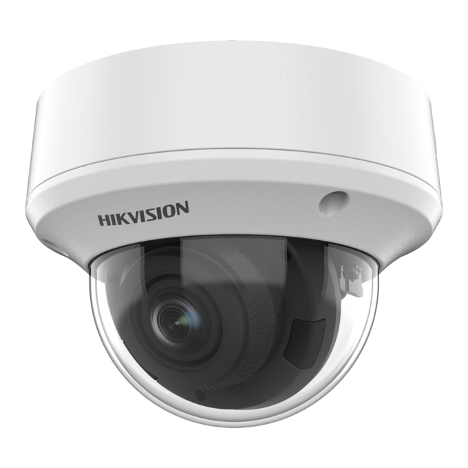 Hikvision - Cámara Domo 4en1 Gama Value - Resolución 5 Megapíxel (2560x1944) - Lente varifocal motorizada 2.7~13.5 mm - Smart IR Alcance 40 m - Impermeable IP67, antivandálica IK10