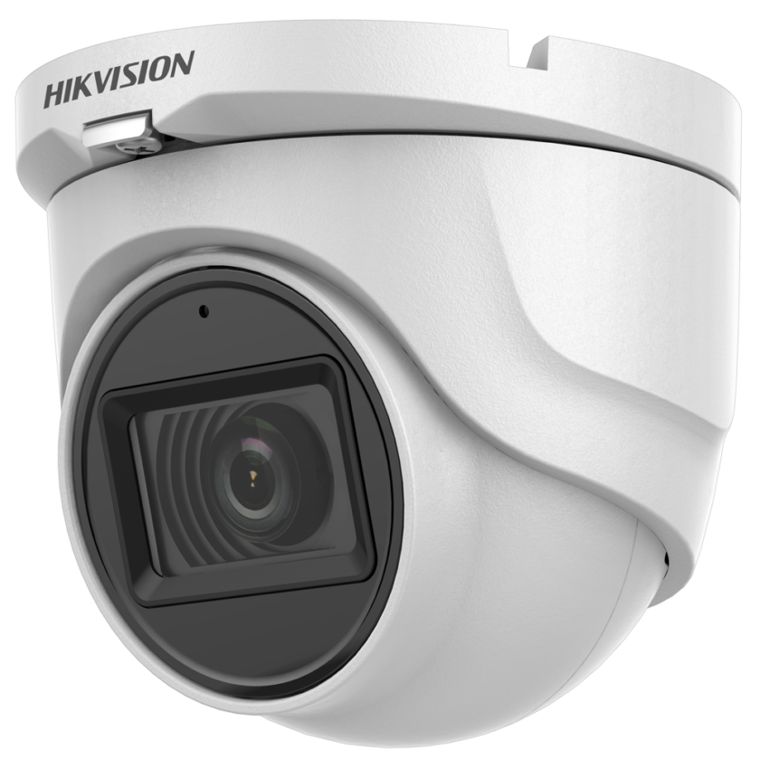 Hikvision - Cámara Domo 4en1 Gama Value - Resolución 1080p, High Performance CMOS - Lente 2.8 mm | IR Alcance 30 m - Audio sobre cable coaxial | Micrófono integrado - Impermeable IP67