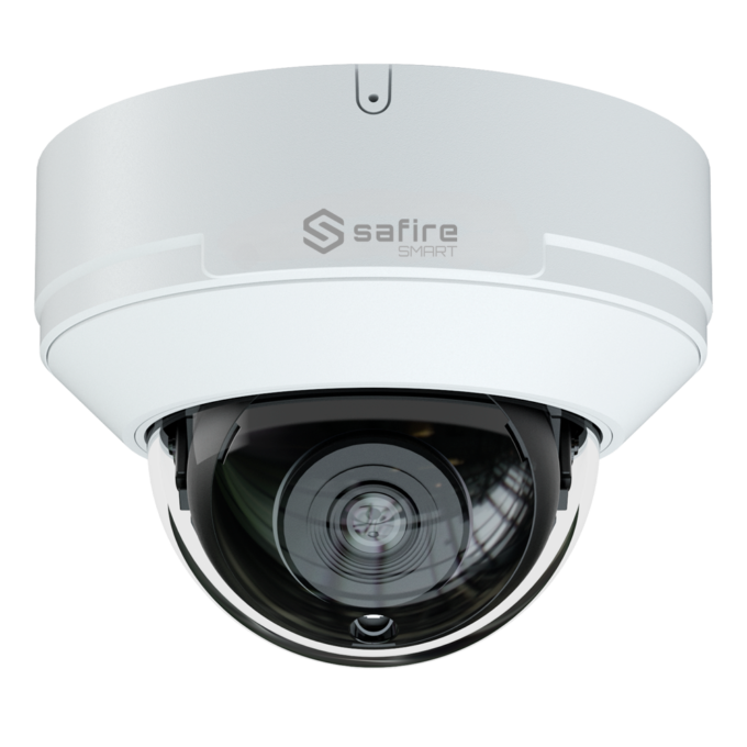 Safire Smart - Cámara Domo 4 en 1 Gama E1 -  2 Mpx (1920x1080) , 1/2.8" CMOS Starlight - Lente 2.8 mm | IR alcance 20 m - DWDR, HLC, BLC, AGC - Impermeable IP67, Antivandálico IK10