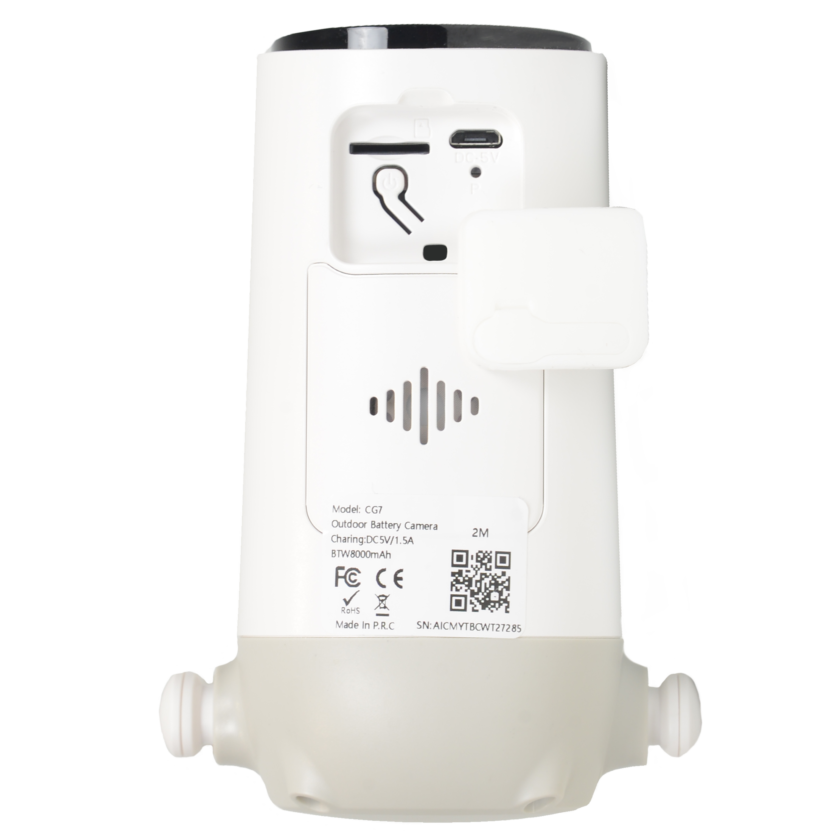 detalle3 VicoHome Exterior 3Mpx Wifi a batería - Sensor PIR / Detección inteligente (nube) - Panel solar 5W / Batería 8000 mAh - Lente 3.3 mm 110°/ IR7m/ LED blanco - Audio bidireccional / Ranura SD - App VicoHome y Cloud / Alexa