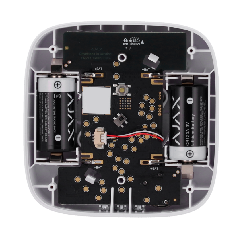 Detector de altas temperaturas - y de incremento rápido de temperatura - Inalámbrico 868 MHz Jeweller - Sirena 85 dB incorporada - Certificado EN 14604 - Alimentación 2 pilas CR123A