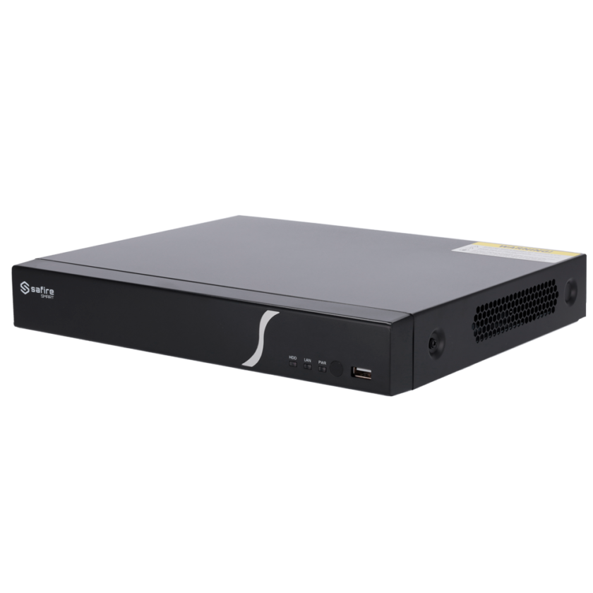 Safire Smart - Grabador NVR para cámaras IP gama B2 - 16CH vídeo / Compresión H.265+ - Resolución hasta 8Mpx / Ancho de banda 160Mbps - Salida HDMI 4K y VGA / 1HDD - Detección facial / Búsquedas inteligentes