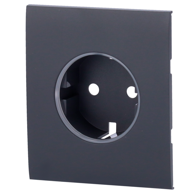 Tapa central para enchufe básico tipo F - Compatible con AJ-OUTLETCORE-BASIC - Protección contra polvo, salpicaduras, objetos - Sin monitorizacion de consumo - Sin control remoto  - Color grafito