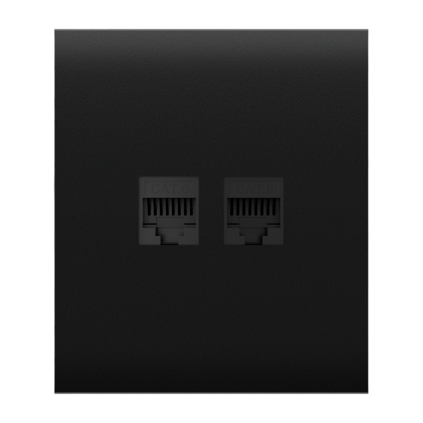 Tapa central para enchufe Ethernet - Compatible con AJ-OUTLETCORE-LAN-B - Requiere marco AJ-FRAME - Color negro