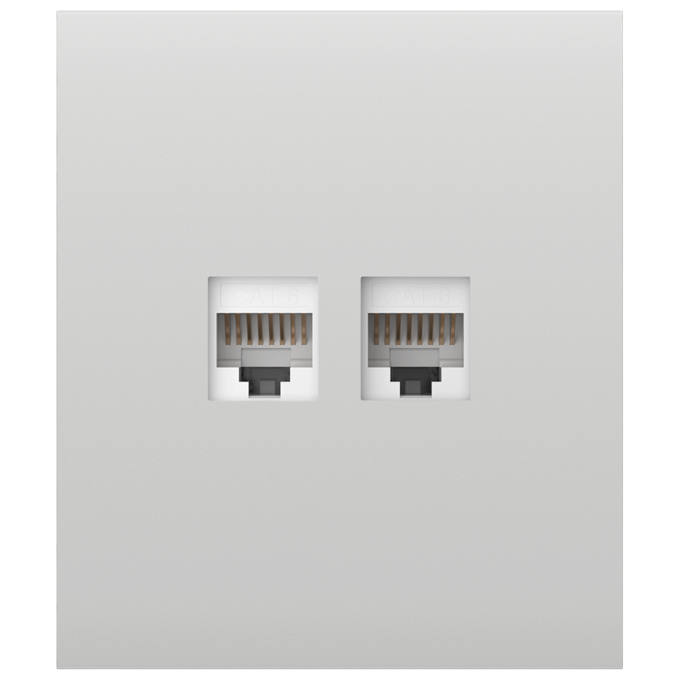 Tapa central para enchufe Ethernet - Compatible con AJ-OUTLETCORE-LAN-W - Requiere marco AJ-FRAME - Color blanco