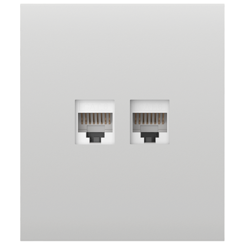 Tapa central para enchufe Ethernet - Compatible con AJ-OUTLETCORE-LAN-W - Requiere marco AJ-FRAME - Color blanco