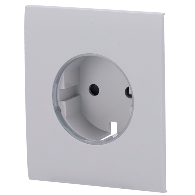 Tapa central para enchufe inteligente tipo F - Compatible con AJ-OUTLETCORE-SMART - Indicador LED sobre estado del enchufe y consumo - Botón táctil para control manual - Retroalimentación LED - Color niebla