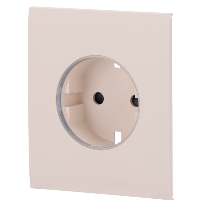 Tapa central para enchufe inteligente tipo F - Compatible con AJ-OUTLETCORE-SMART - Indicador LED sobre estado del enchufe y consumo - Botón táctil para control manual - Retroalimentación LED - Color marfil