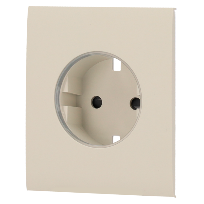 Tapa central para enchufe inteligente tipo F - Compatible con AJ-OUTLETCORE-SMART - Indicador LED sobre estado del enchufe y consumo - Botón táctil para control manual - Retroalimentación LED - Color ostra