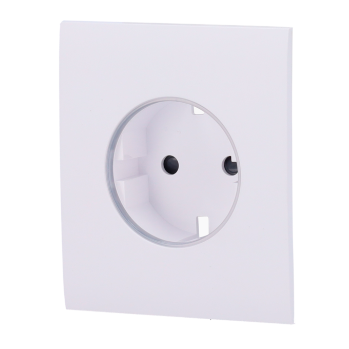 AJ-CENTERCOVER-W Tapa central para enchufe básico tipo F - Compatible con AJ-OUTLETCORE-BASIC - Protección contra polvo, salpicaduras, objetos - Sin monitorizacion de consumo - Sin control remoto - Color blanco