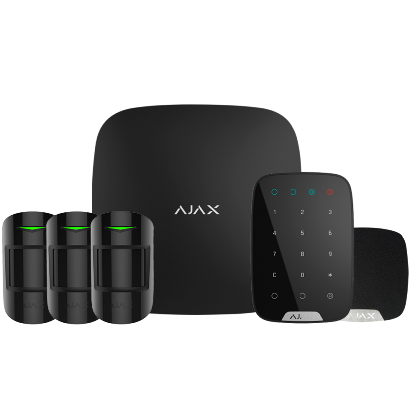 Kit de alarma profesional - Certificado Grado 2 - Comunicación Ethernet y GPRS - Inalámbrico 868 MHz Jeweller - Hasta 100 dispositivos inalámbricos - App Móvil y Software PC