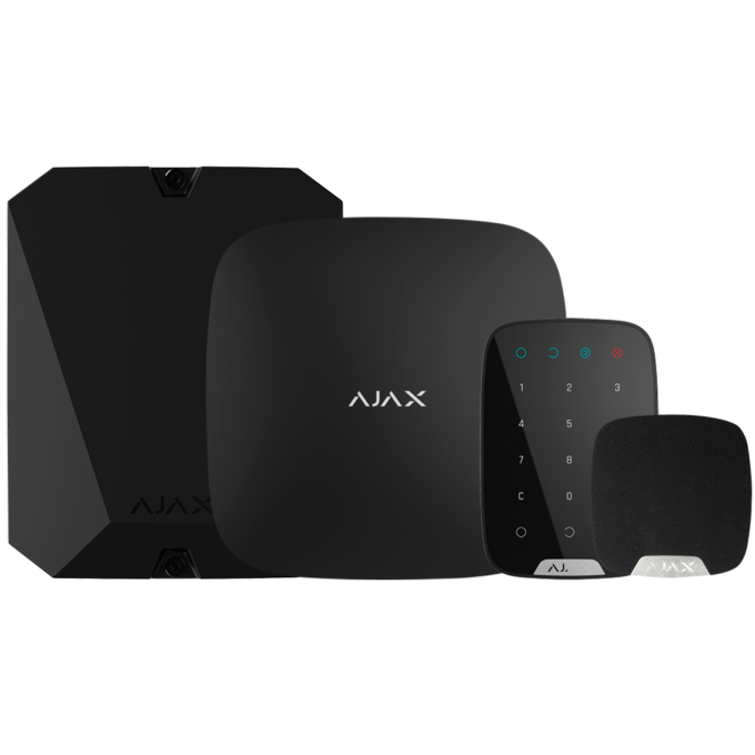 AJ-HUBKIT-RENOVE2-B Kit de alarma profesional - Certificado Grado 2 - Comunicación Ethernet y GPRS - Inalámbrico 868 MHz Jeweller - Hasta 100 dispositivos inalámbricos - App Móvil y Software PC