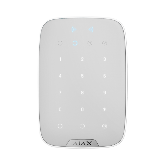 Teclado independiente con lector RFID - Grado 2 - Inalámbrico 868 MHz Jeweller - Armado, armado parcial, desarmado y emergencia - Códigos personales, generales y de invitado - Botón de pánico integrado - Hasta 3.5 años de vida útil