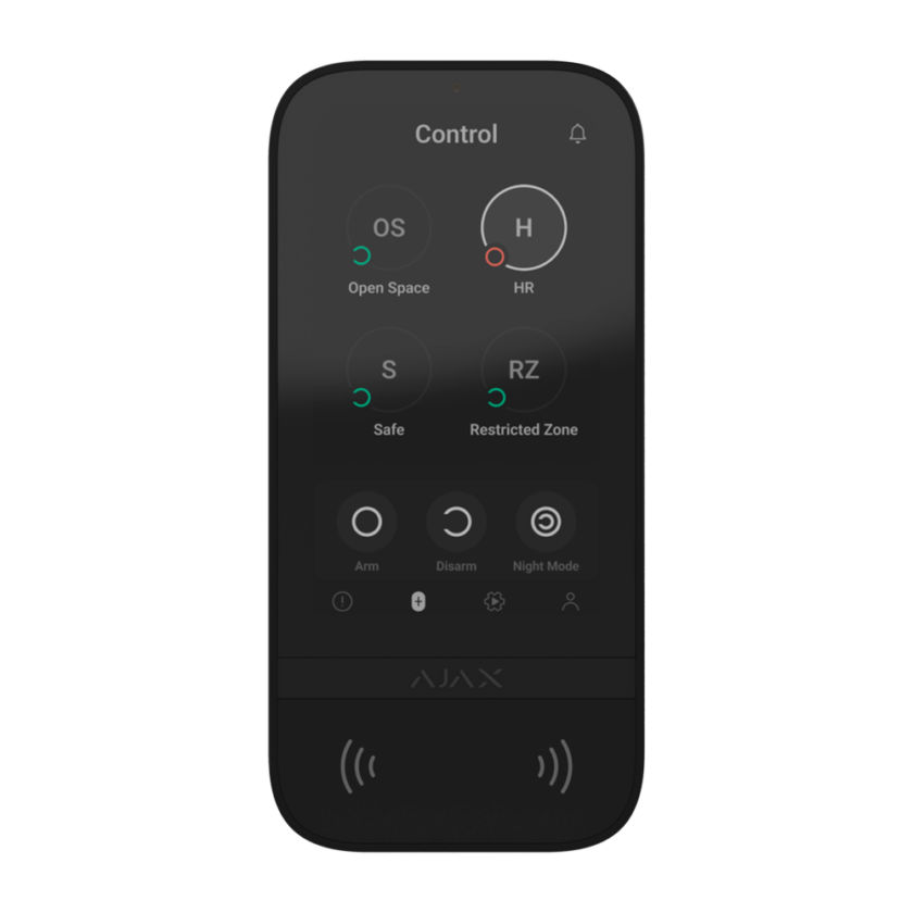 AJAX KeyPad TouchScreen - Teclado con pantalla táctil para control del sistema Ajax