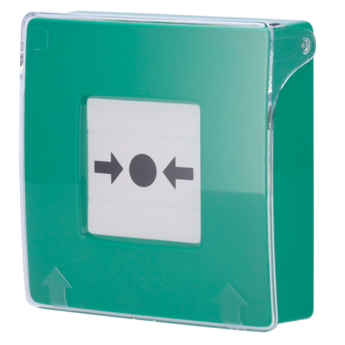 AJ-MANUALCALLPOINT-GREEN Botón manual de alarma de incendio verde - Inalámbrico 868 MHz Jeweller - Botón alarma incendio o activador de escenarios - Compatible con función de alarma interconectada - Transmisión de alarmas a CRA (configurable) - Alimentación 2 pilas CR123A
