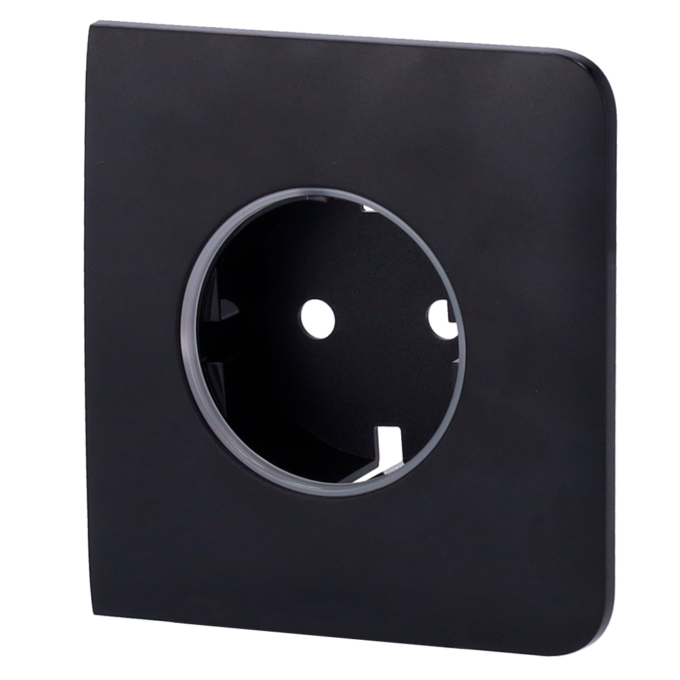 Tapa lateral para enchufe básico tipo F - Compatible con AJ-OUTLETCORE-BASIC - Protección contra polvo, salpicaduras, objetos - Sin monitorizacion de consumo - Sin control remoto  - Color negro