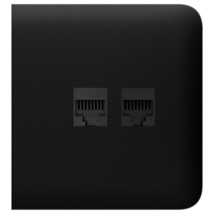 Tapa lateral para enchufe Ethernet - Compatible con AJ-OUTLETCORE-LAN-W - Requiere marco AJ-FRAME - Color negro