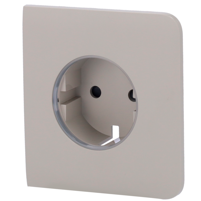 Tapa lateral para enchufe inteligente tipo F - Compatible con AJ-OUTLETCORE-SMART - Indicador LED sobre estado del enchufe y consumo - Botón táctil para control manual - Retroalimentación LED - Color oliva