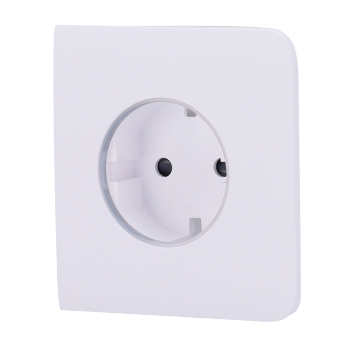 AJ-SIDECOVER-SMART-W Tapa lateral para enchufe inteligente tipo F - Compatible con AJ-OUTLETCORE-SMART - Indicador LED sobre estado del enchufe y consumo - Botón táctil para control manual - Retroalimentación LED - Color blanco