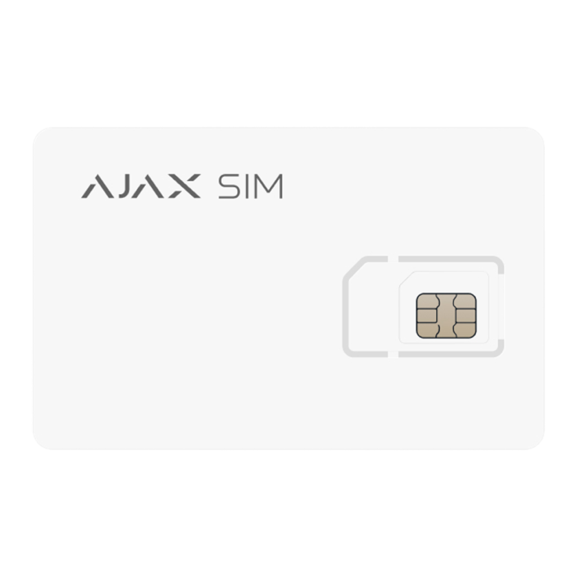Tarjeta SIM Ajax - GlobalSIM Multioperador - 2G/3G/4G (LTE) - Tarifa plana de datos - Compatible únicamente con paneles Ajax Hub - Selección automática de la red más potente