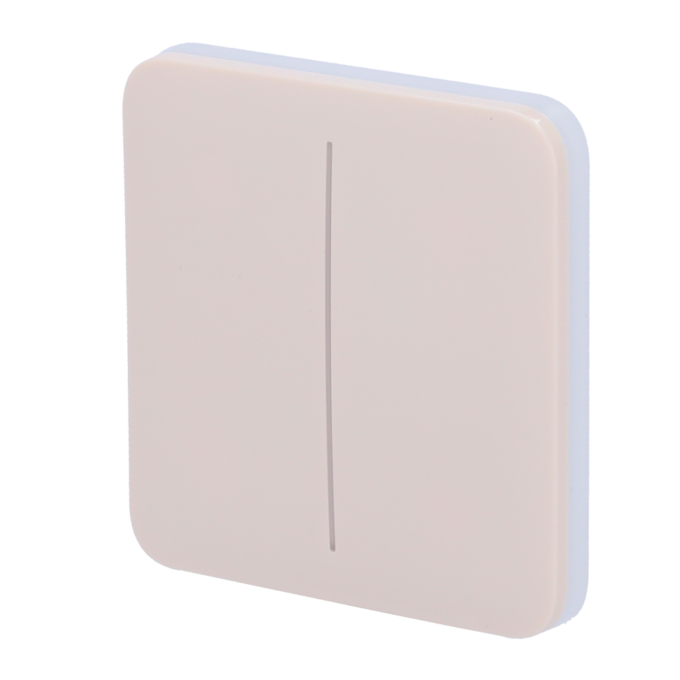 AJ-SOLOBUTTON-2G-IVO Panel táctil para interruptor de luz doble - Compatibilidad con AJ-LIGHTCORE-2G - Retroiluminación LED - Panel táctil sin contacto - Color marfil - Ajax - LightSwitch SoloButton