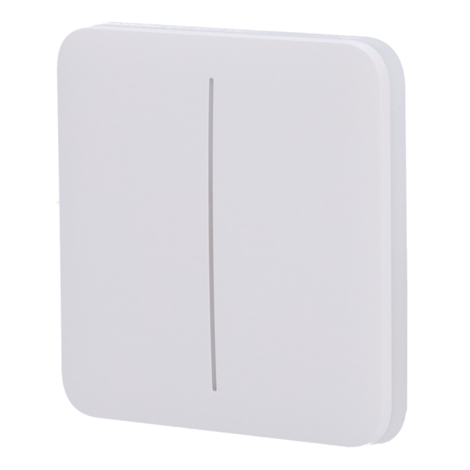AJ-SOLOBUTTON-2G-W Panel táctil para interruptor de luz doble - Compatibilidad con AJ-LIGHTCORE-2G - Retroiluminación LED - Panel táctil sin contacto - Color blanco - Ajax - LightSwitch SoloButton
