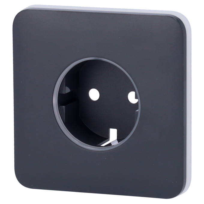 Tapa para enchufe básico tipo F - Compatible con AJ-OUTLETCORE-BASIC - Protección contra polvo, salpicaduras, objetos - Sin monitorizacion de consumo - Sin control remoto  - Color grafito