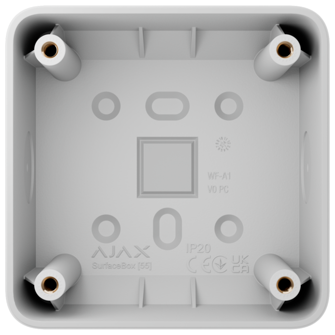Caja de montaje para un dispositivo - Uso interiores - Compatible con AJ-SOLOBUTTON o AJ-SOLOCOVER - Factor de forma europeo 55 - Colo blanco