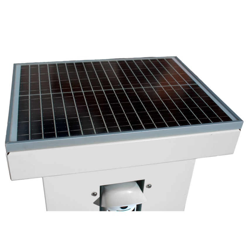 Torre para protección perimetral 360º - Alimentación solar / Foto verificación -  Incluye panel solar y regulador MPPT - Base con 2 bloques antivibración  - Conexionado para batería de respaldo plomo 12 V - Compatible con sistema Ajax