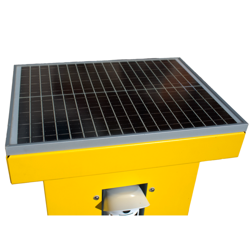 Torre para protección perimetral 360º - Alimentación solar / Foto verificación -  Incluye panel solar y regulador MPPT - Base con 2 bloques antivibración  - Conexionado para batería de respaldo plomo 12 V - Compatible con sistema Ajax