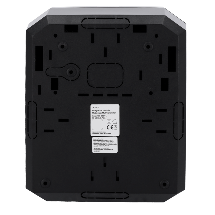 Expansor vía radio - Certificado NFA2P y Grado 2 - Expansor de zonas cableadas vía radio - Inalámbrico 868 MHz Jeweller - Hasta 18 Entradas cableadas de alarma y tamper - Alarma configurable NC, NO, EOL, 2EOL, 3EOL - Doble salida de alimentación 12V / 1A