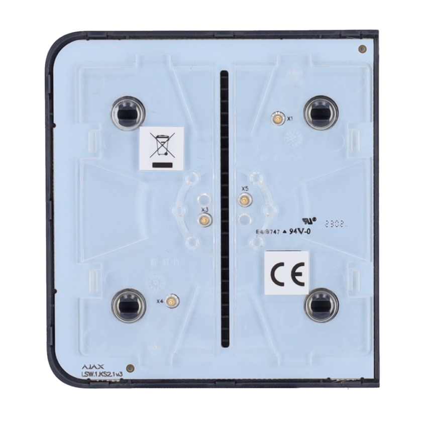 Panel táctil para un interruptor de luz - Compatible con AJ-LIGHTCORE-1G / -2W - Retroiluminación LED - Panel táctil lateral sin contacto - Color grafito - Ajax - LightSwitch SideButton