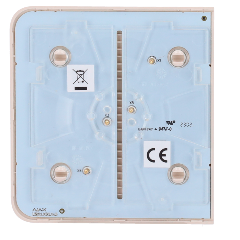 Panel táctil para un interruptor de luz - Compatible con AJ-LIGHTCORE-1G / -2W - Retroiluminación LED - Panel táctil lateral sin contacto - Color marfil - Ajax - LightSwitch SideButton