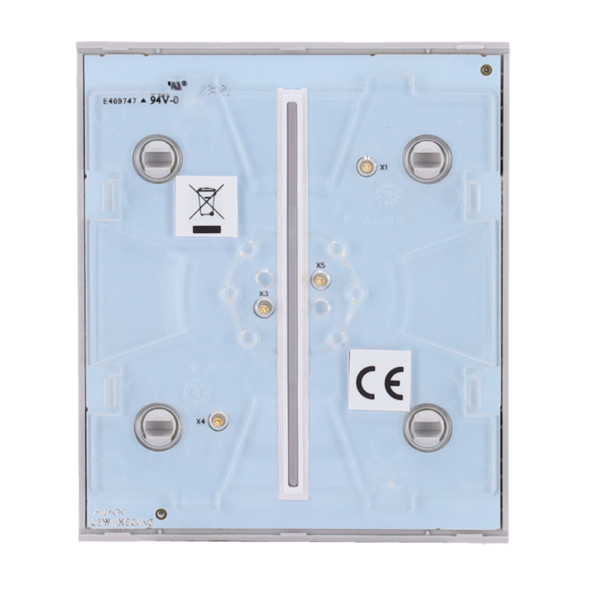 Panel táctil para interruptor de luz doble  - Compatible con AJ-LIGHTCORE-2G - Retroiluminación LED - Panel táctil central sin contacto - Color niebla - Ajax - LightSwitch CenterButton