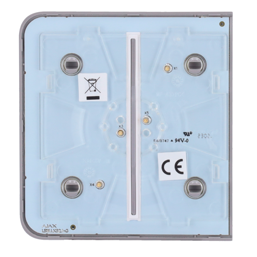 Panel táctil para interruptor de luz doble - Compatible con AJ-LIGHTCORE-2G - Retroiluminación LED - Panel táctil lateral sin contacto - Color gris - Ajax - LightSwitch SideButton