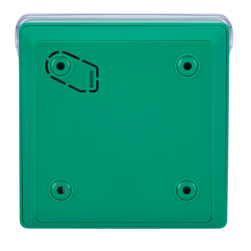 Botón manual de alarma de incendio verde - Inalámbrico 868 MHz Jeweller - Botón alarma incendio o activador de escenarios - Compatible con función de alarma interconectada - Transmisión de alarmas a CRA (configurable) - Alimentación 2 pilas CR123A