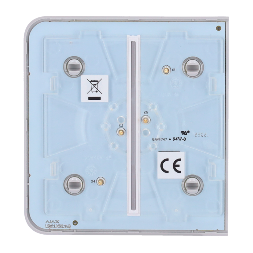 Panel táctil para interruptor de luz doble - Compatible con AJ-LIGHTCORE-2G - Retroiluminación LED - Panel táctil lateral sin contacto - Color niebla - Ajax - LightSwitch SideButton