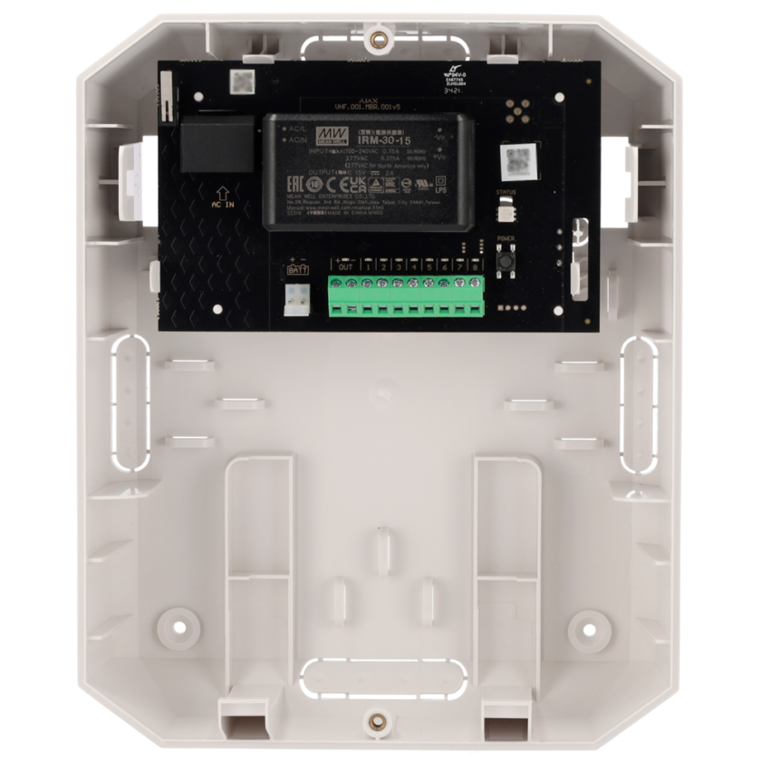 Módulo para conectar transmisores VHF terceros - Inalámbrico 868 MHz Jeweller - 8 salidas potenciales - Salidas de potencial alto/bajo -  Transmite en impulso o biestable - Admite transmisor VHF con entradas de relé