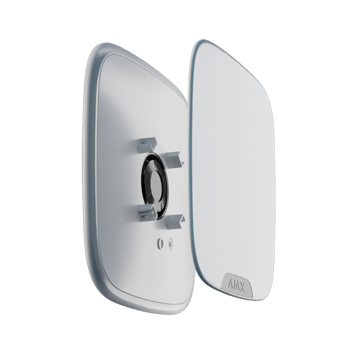 Sirena exterior con cubierta personalizable - Inalámbrico 868 MHz Jeweller - Presión sonora máxima 113 dB - LED señalización - Alimentación 12 VDC / 4 pilas CR123A 3.0 V - No incluye cubiertas 10XAJ-BRANDPLATES-W