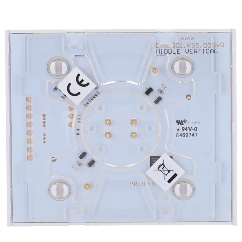 Panel táctil para interruptor de luz regulable - Compatible con AJ-LIGHTCORE-DIMMER-VERT - Retroiluminación LED - Panel táctil central sin contacto - Color blanco - Ajax - CenterButton (Dimmer) Vertical
