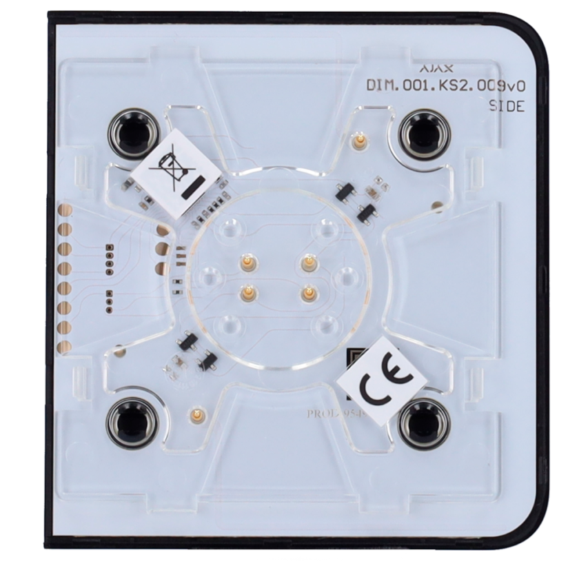 Panel táctil para interruptor de luz regulable - Compatible con AJ-LIGHTCORE-DIMMER-VERT - Retroiluminación LED - Panel táctil lateral sin contacto - Color negro - Ajax - LightSwitch SideButton (Dimmer)