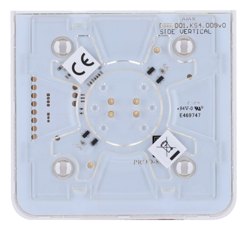 Panel táctil para interruptor de luz regulable - Compatible con AJ-LIGHTCORE-DIMMER-VERT - Retroiluminación LED - Panel táctil lateral sin contacto - Color blanco - Ajax - LightSwitch SideButton (Dimmer) Vertical