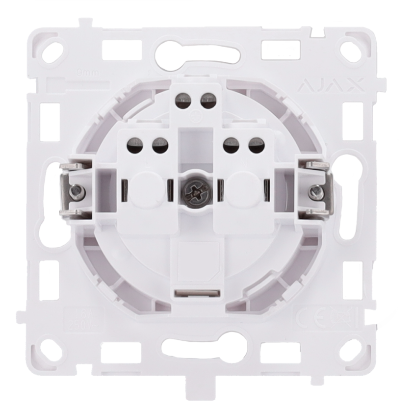 Enchufe básico tipo F - Alimentación 250 V AC 50/60 Hz - Hasta 3.6 kW (carga resistiva a 250 V) - Protección contra polvo y salpicaduras - Anti inserción de objetos - Sin control remoto