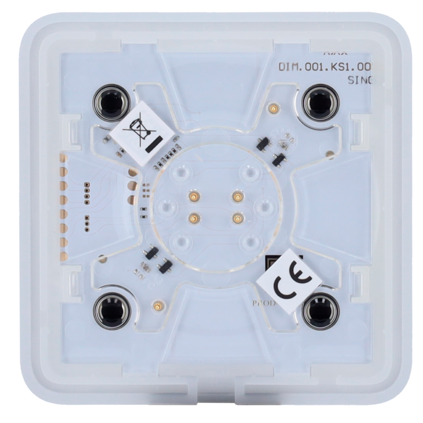 Panel táctil para interruptor de luz regulable - Compatible con AJ-LIGHTCORE-DIMMER - Retroiluminación LED - Panel táctil sin contacto - Color negro - Ajax - LightSwitch SoloButton (Dimmer)