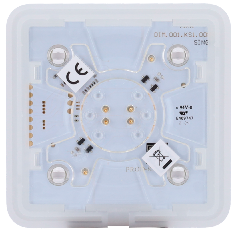 Panel táctil para interruptor de luz regulable - Compatible con AJ-LIGHTCORE-DIMMER - Retroiluminación LED - Panel táctil sin contacto - Color blanco - Ajax - LightSwitch SoloButton (Dimmer)