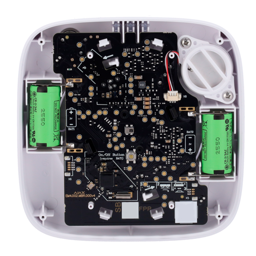 Detector de humo y termovelocimétrico - Baterías reemplazables - Inalámbrico 868 MHz Jeweller - Sirena 85 dB incorporada - Permite funcionamiento autónomo - Certificado EN 14604 -