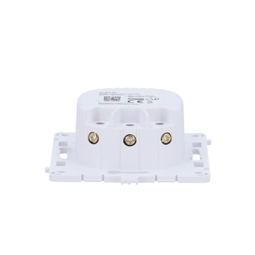 Relé para interruptor de luz conmutable - Inalámbrico 868 MHz Jeweller - Alcance de comunicación hasta 1100 m - Alimentación 230 V AC 50 Hz - Sin necesidad de cable neutro - Ajax - LightSwitch LightCore (2 Way)