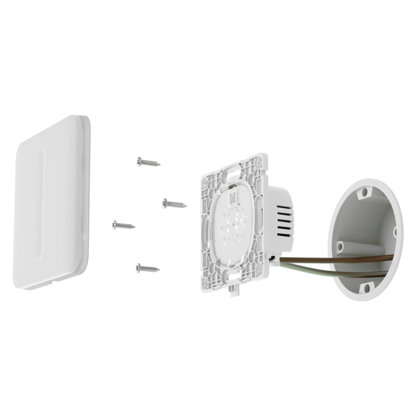 Relé interruptor de luz inteligente regulable - Inalámbrico 868 MHz Jeweller - Alcance de comunicación hasta 900 m - Alimentación 230 V AC 50 Hz - Sin necesidad de cable neutro - Ajax - LightSwitch LightCore (Dimmer) Vertical