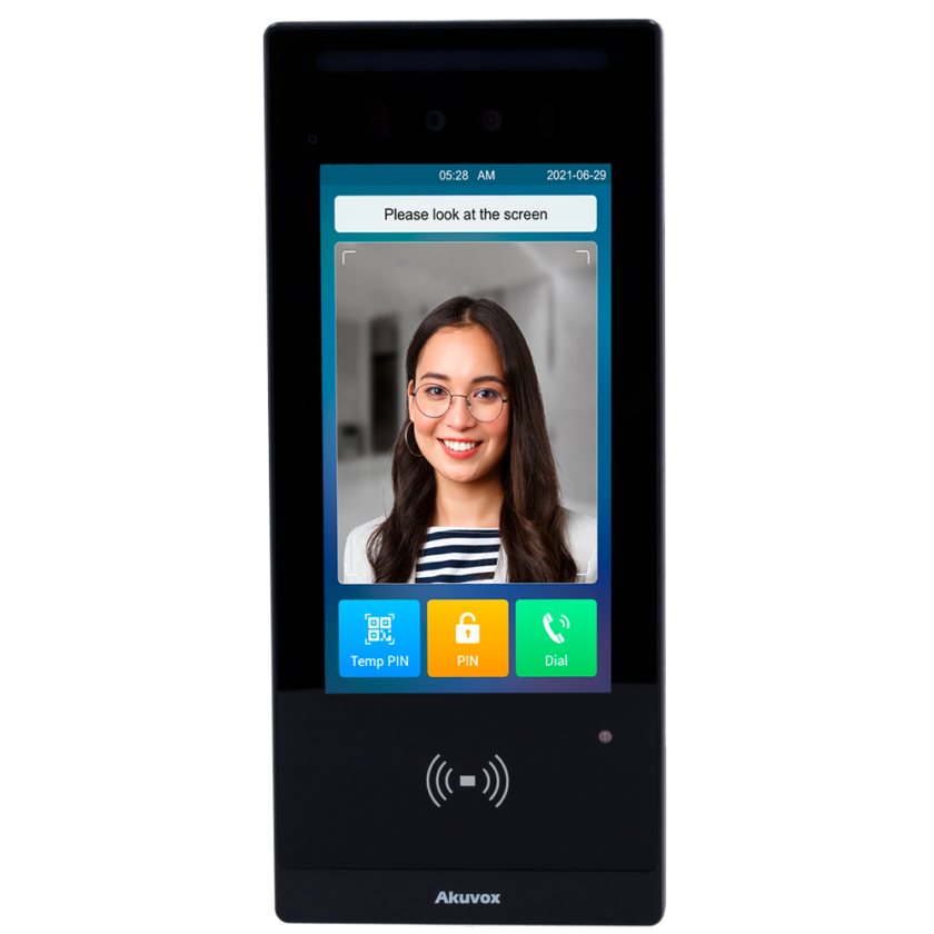 Videoportero Akuvox E18C con reconocimiento facial, pantalla táctil 7" y 2 relés